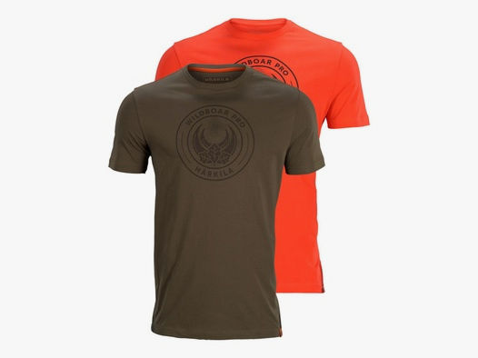 Härkila T-Shirt Wildboar Pro 2er Pack - Limited Edition Willow green/Orange