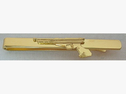 Krawattenschieber Pistole gold - Match-Sportpistole/Luftpistole