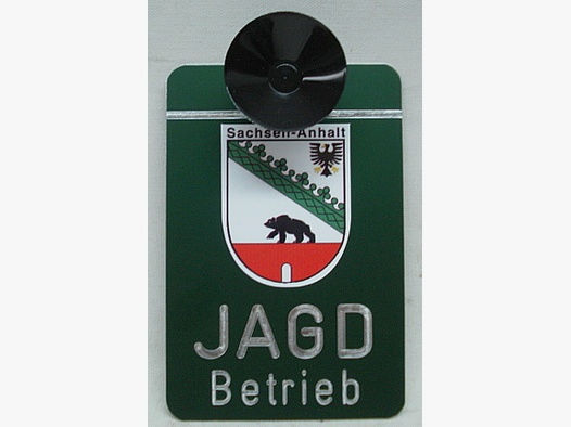 Autoschild Jagdbetrieb - Sachsen-Anhalt