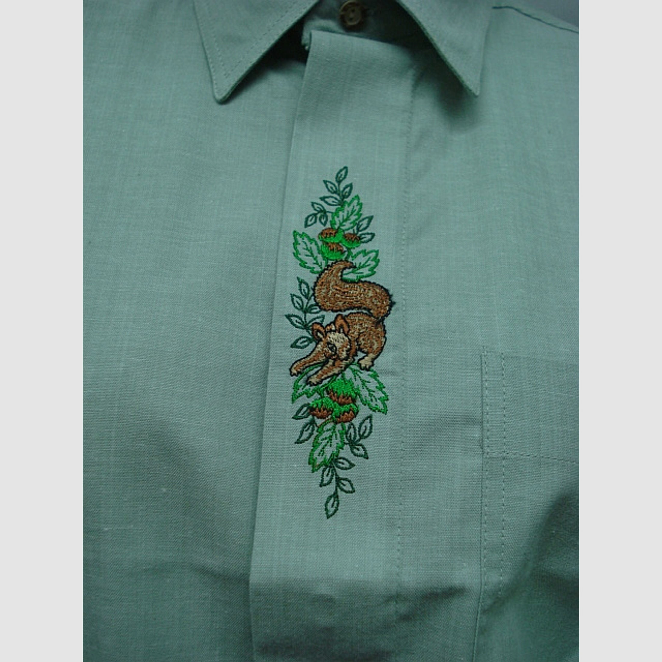 Landhaushemd 1/1-Arm, Gr.40 - Motiv Eichhörnchen