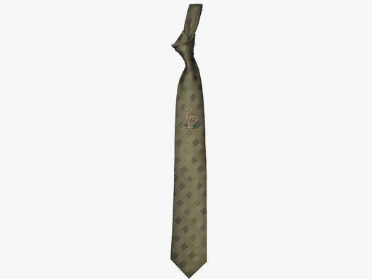 Krawatte Motiv Hirsch - grün karriert