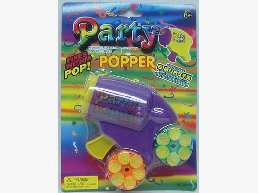 Party Popper Gun - mit 2 Konfetti-Trommeln