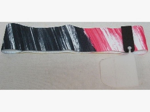 Stirnband + Gelenkaugenklappe - schwarz/Rot/gelb auf weiß