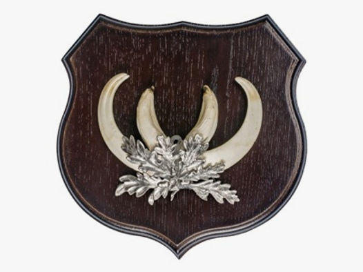 Keilerbrett Wappen - dunkle Eiche, 18x17 cm