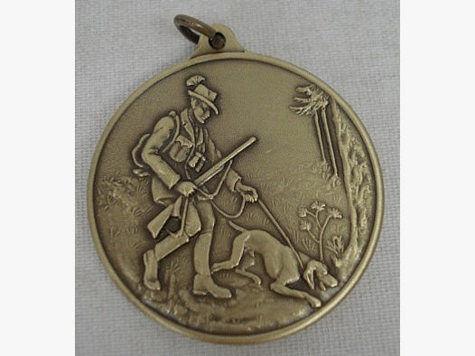 Jagdmedaille Hundeführer - bronze, 40 mm mit Ring & Öse