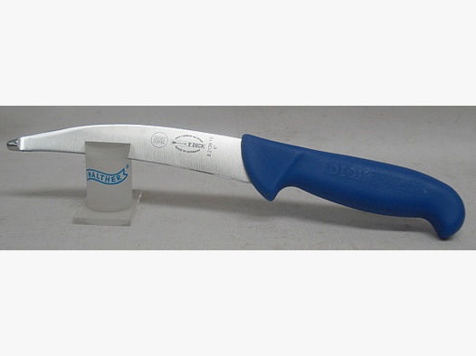 Dick Gekrösemesser gebogen - Klingenlänge:15cm,blauer Griff
