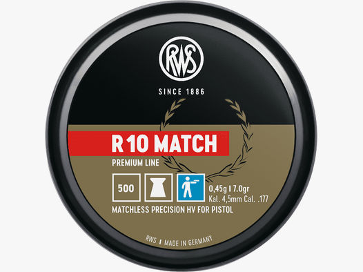 RWS Premium Line R10 Match HV Diabolo 4,5 mm Ø4,49 mm 0,45g 500er