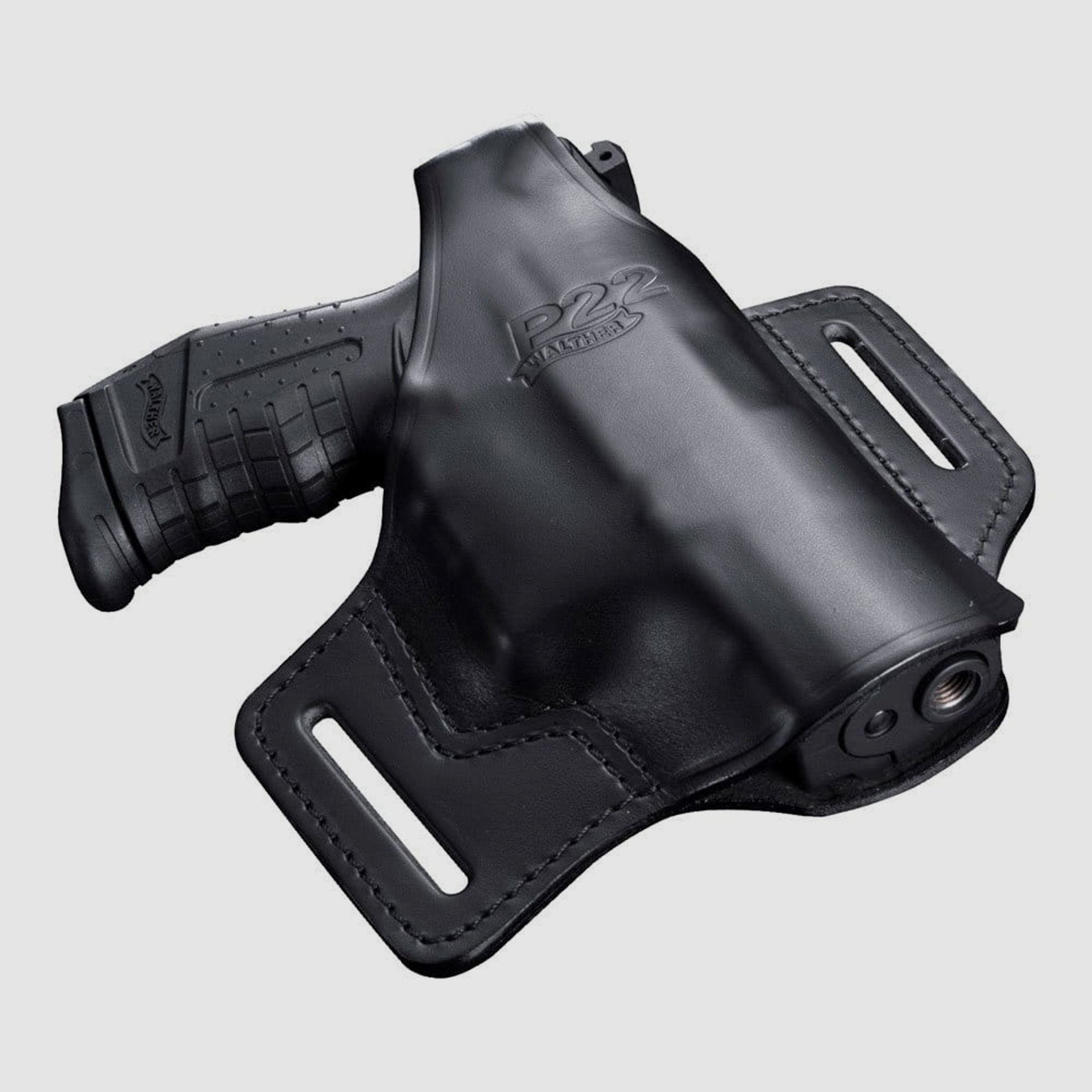 Ledergürtelholster schwarz für Walther P22