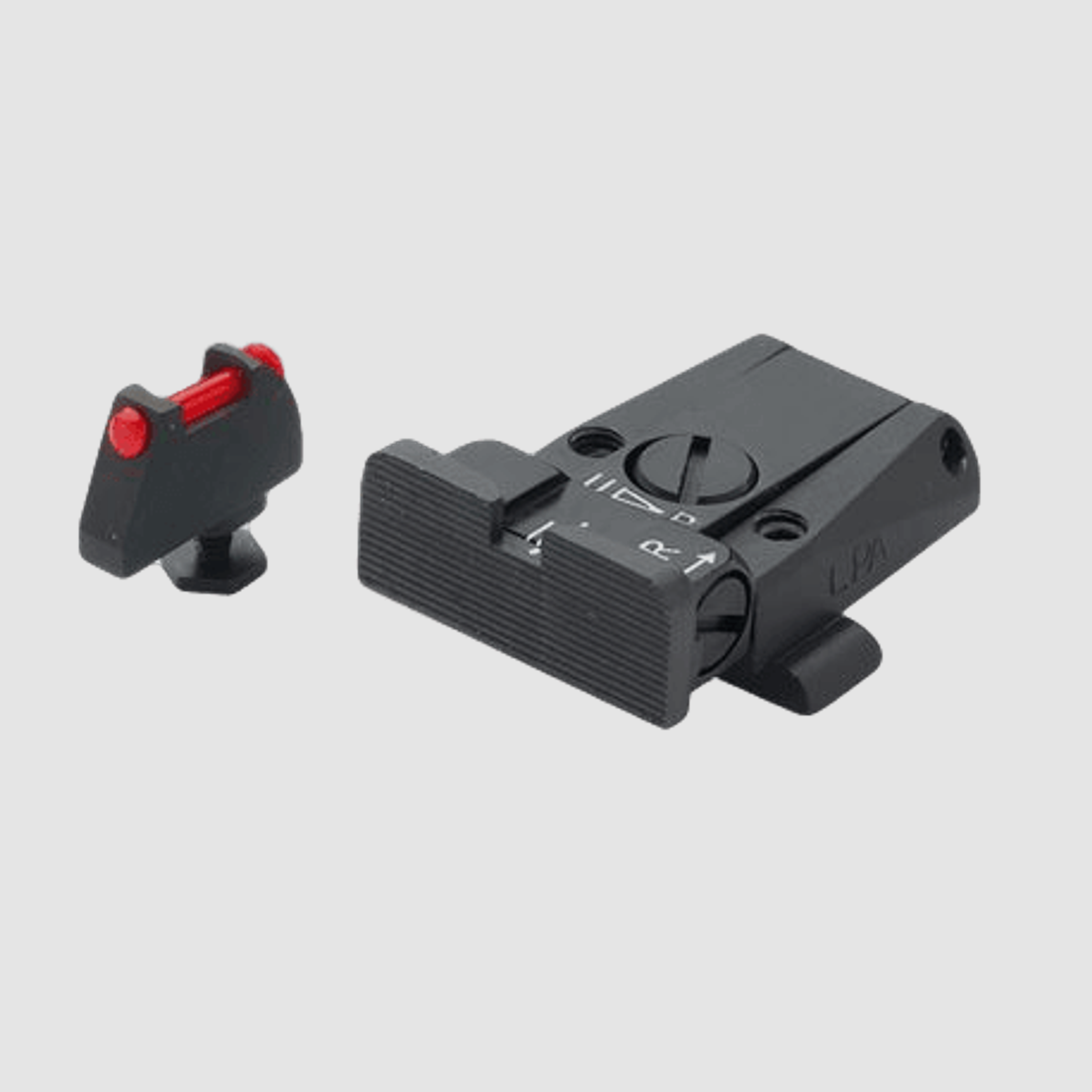 LPA Mikrometer-Visier SPR für Glock-Pistolen mit rotem Fiber Optic-Korn