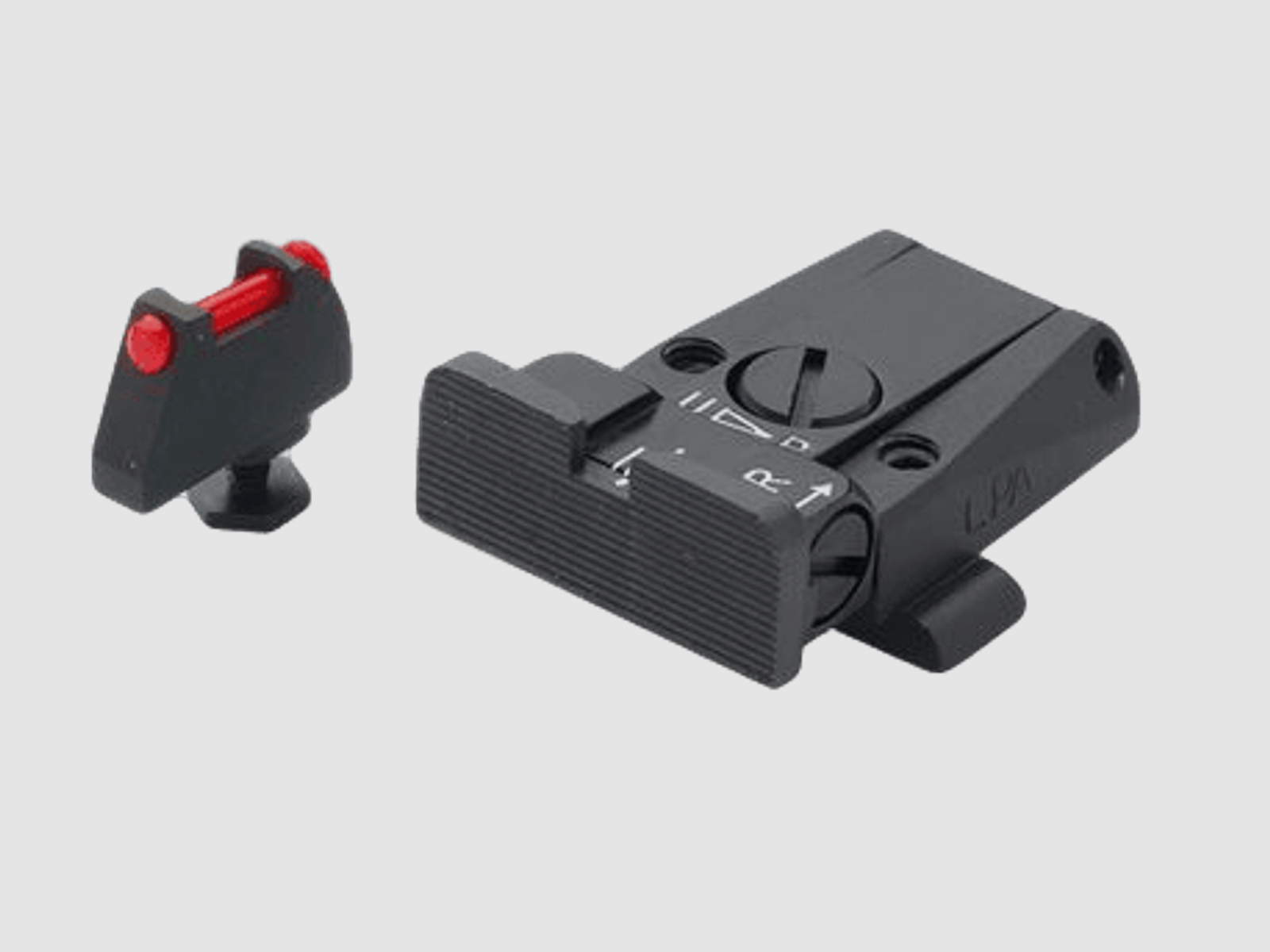 LPA Mikrometer-Visier SPR für Glock-Pistolen mit rotem Fiber Optic-Korn