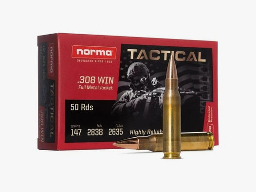 Norma .308 Win. Tactical FMJ 147 gr. - 50 Stk.