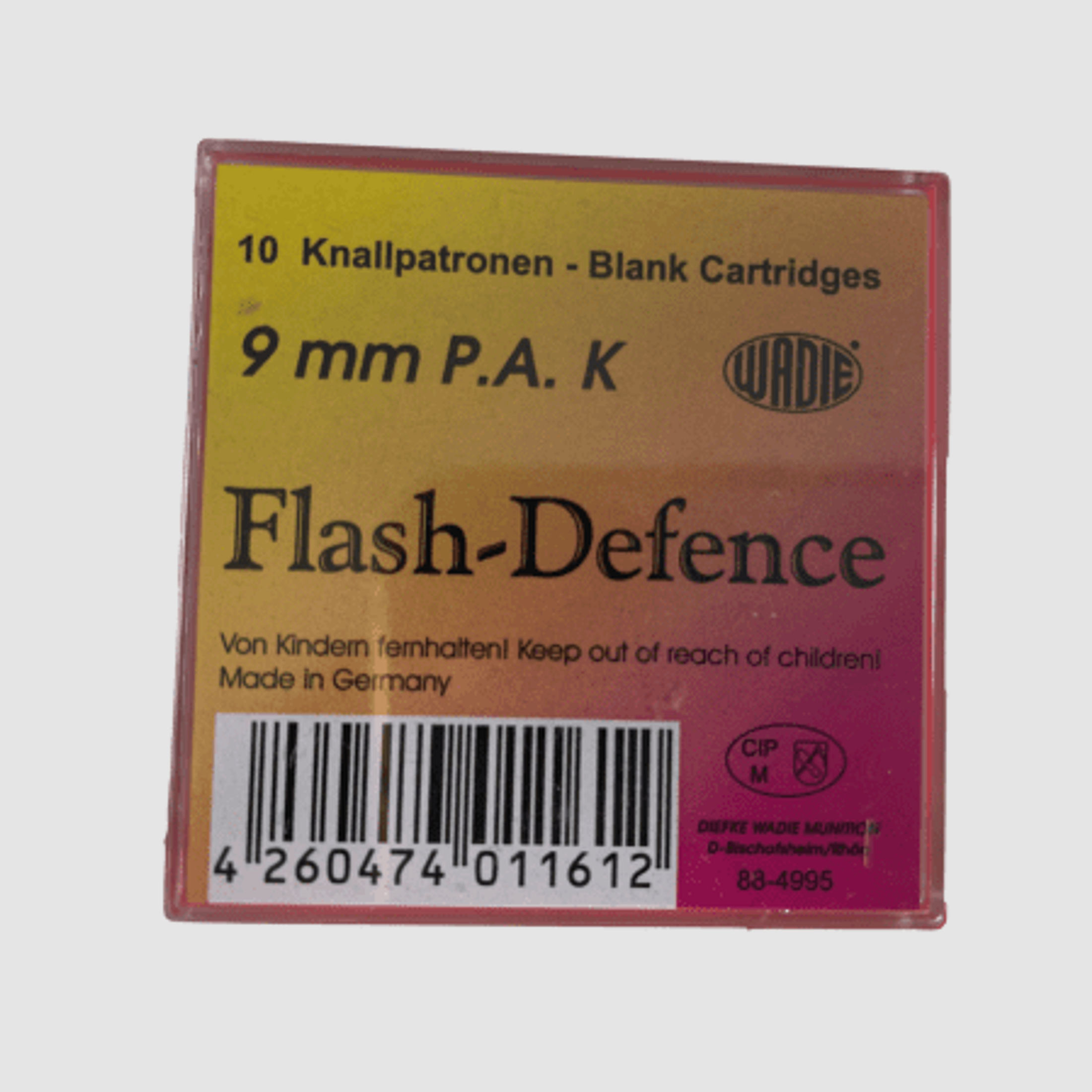 Wadie 9 mm P.A.K. Flash Defense Platzpatronen - 10 Stk.