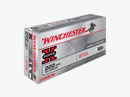 Winchester .222 Rem. Super X Pointed Soft Point 50 grs. 20 Stk.
