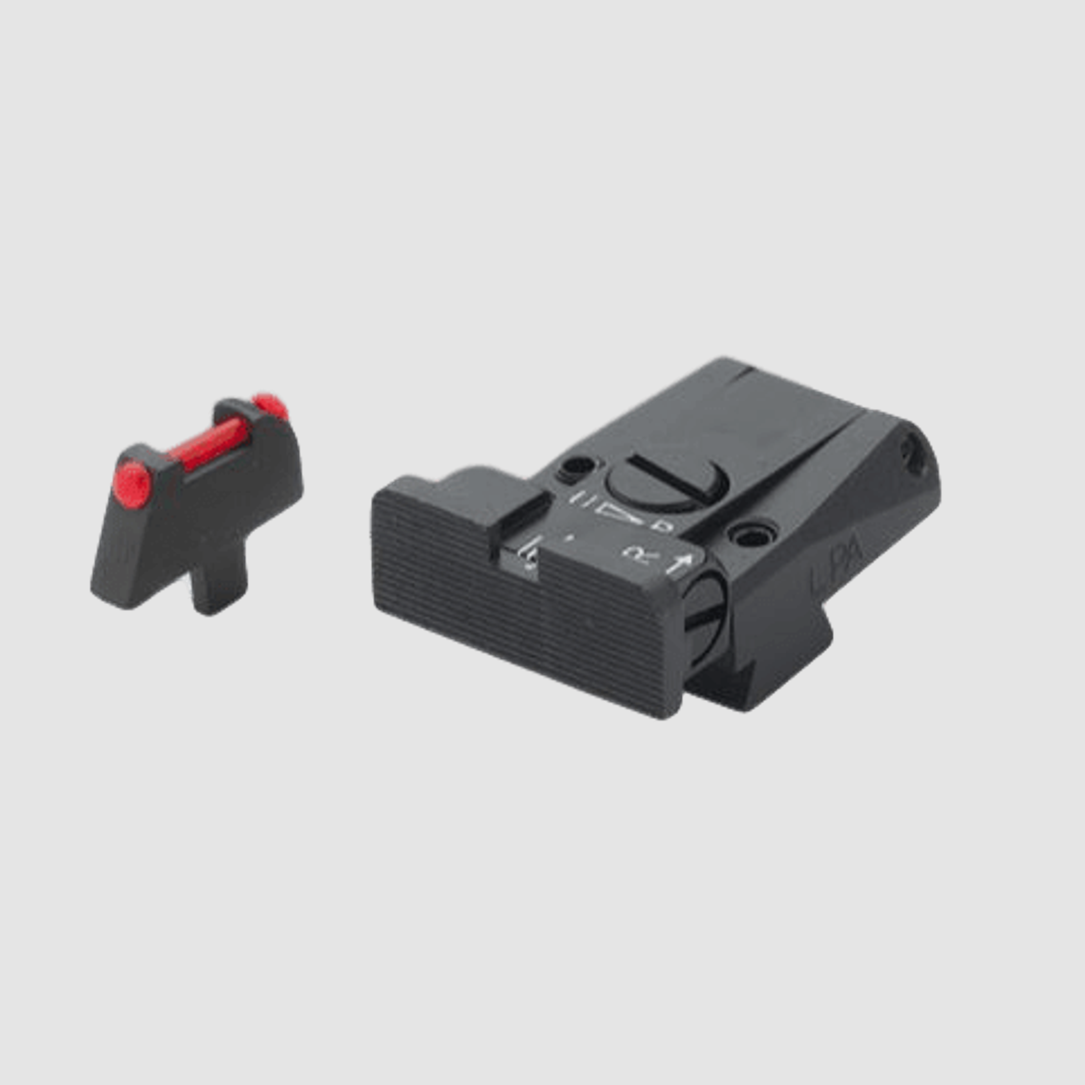 LPA Mikrometer-Visier SPR für Colt Gov't M1911A1 mit rotem Fiber Optic-Korn