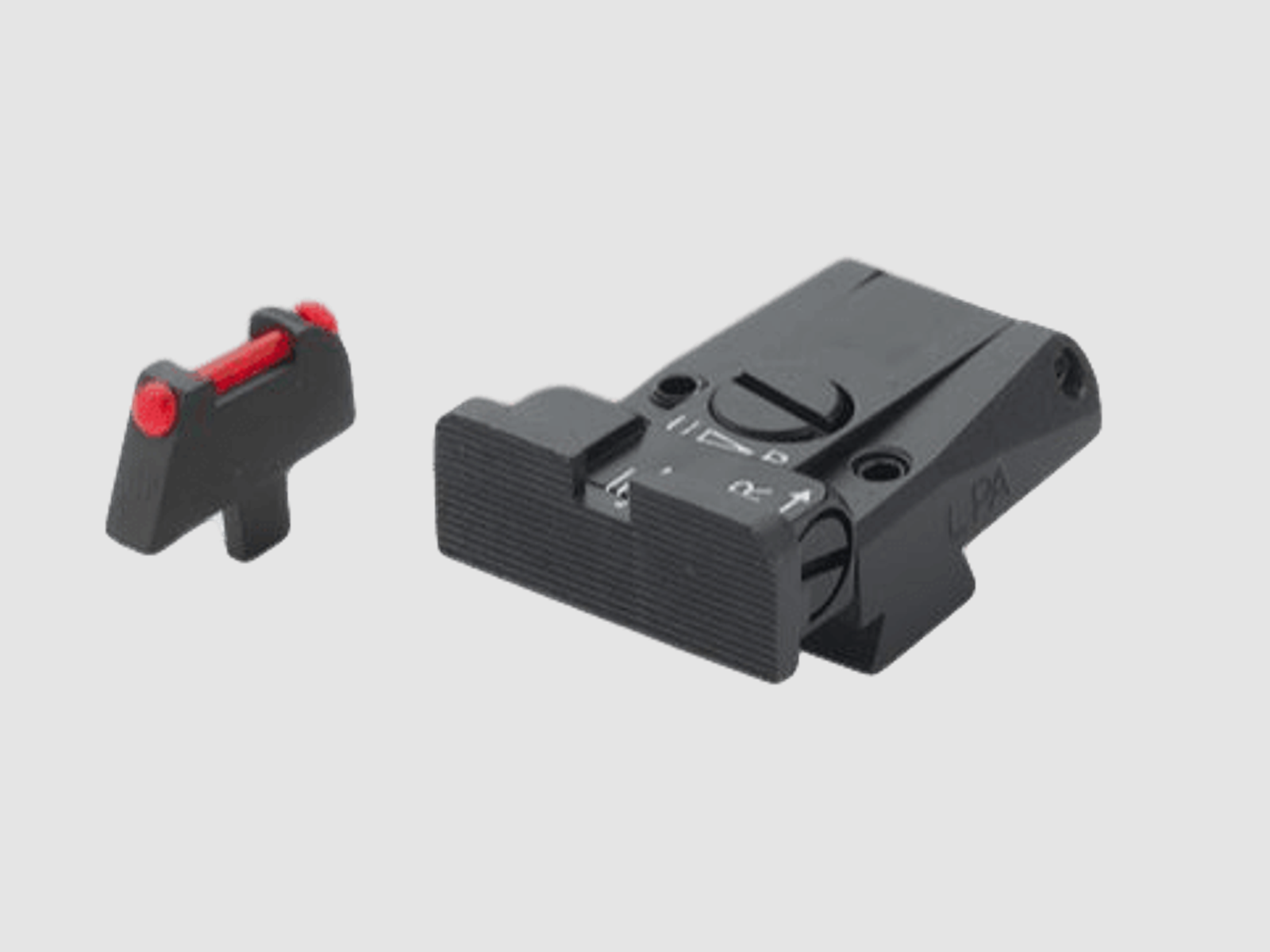 LPA Mikrometer-Visier SPR für Colt Gov't M1911A1 mit rotem Fiber Optic-Korn
