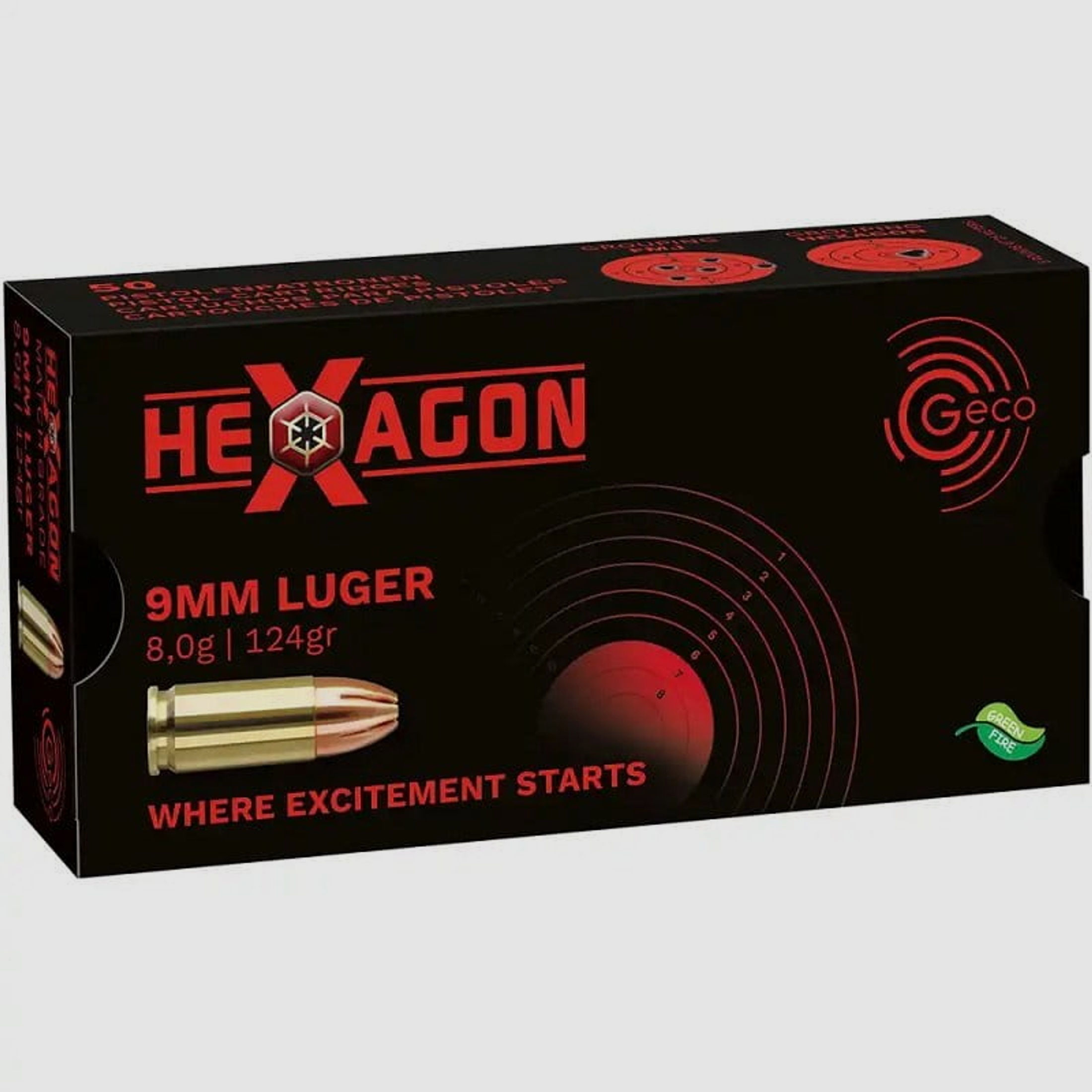 Geco 9mm Luger Hexagon 124gr.