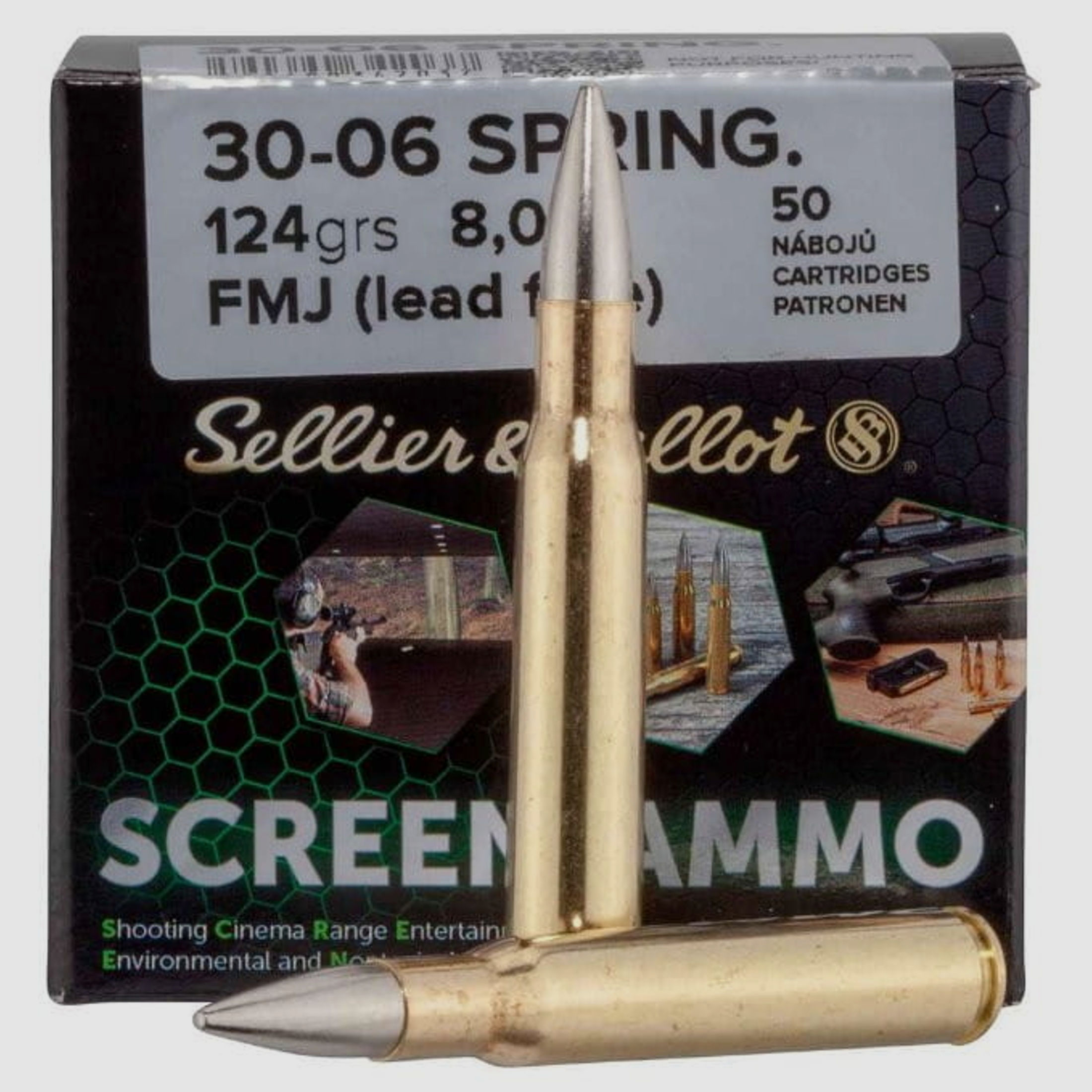 S&B Screen-Ammo .30-06 Spr. FMJ Zink 124 grs.