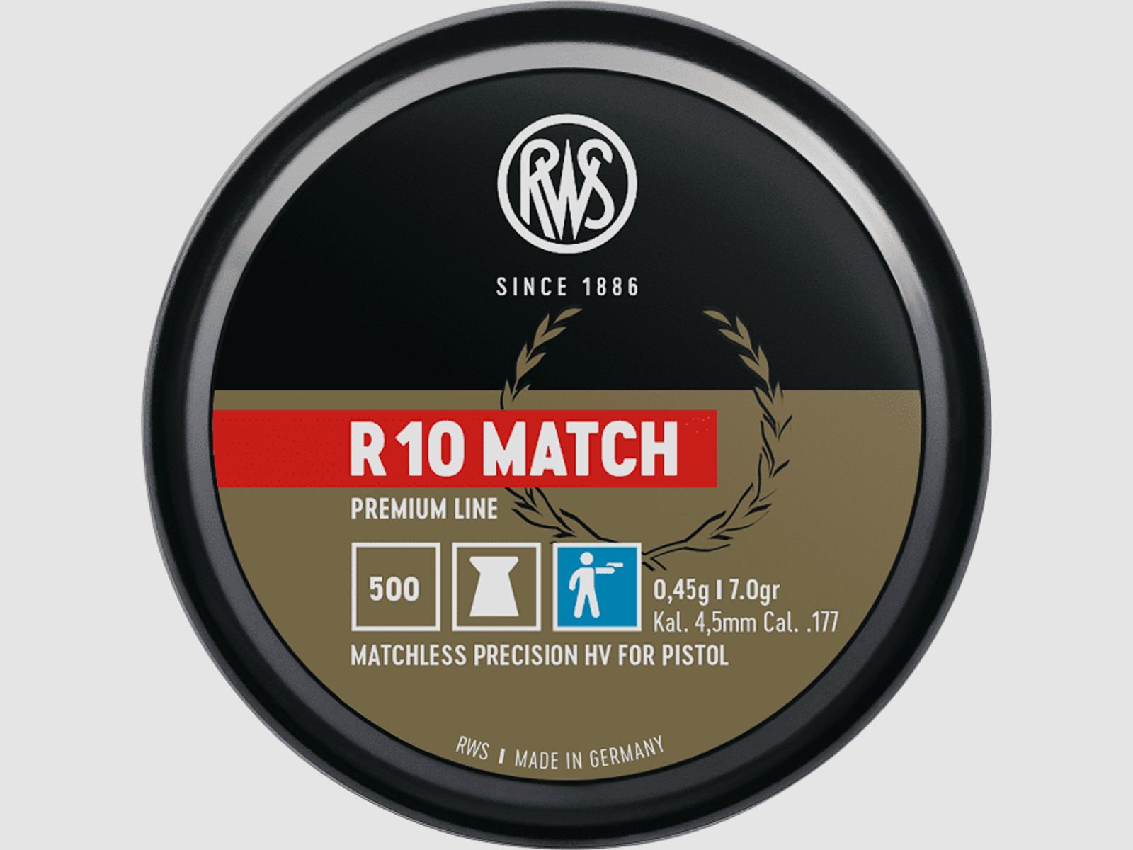 RWS Premium Line R10 Match HV Diabolo 4,5 mm Ø4,5 mm 0,45 g 500er