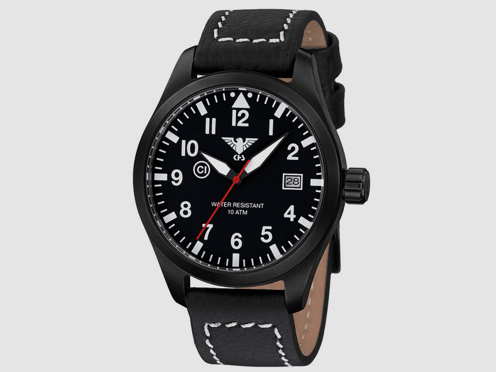 KHS Airleader Black Steel Tactical Watch