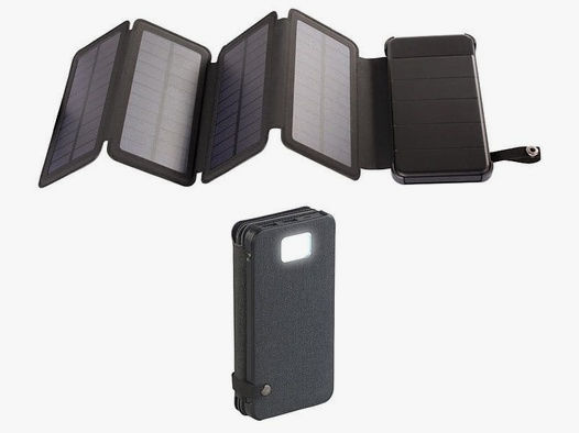 ReVolt Solar-Powerbank mit faltbarem Solarpanel