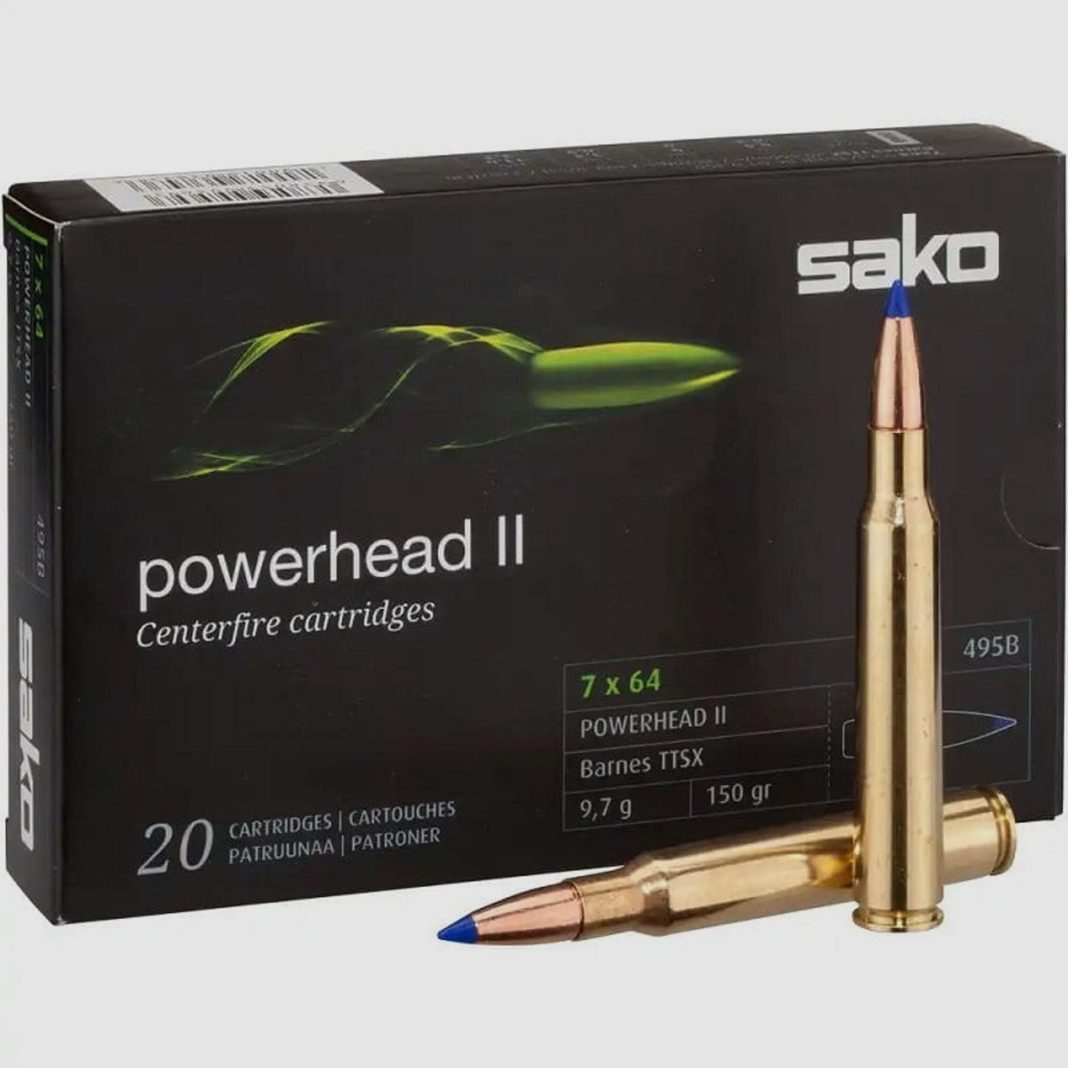Sako 7x64 Powerhead II 150gr. - 20 St