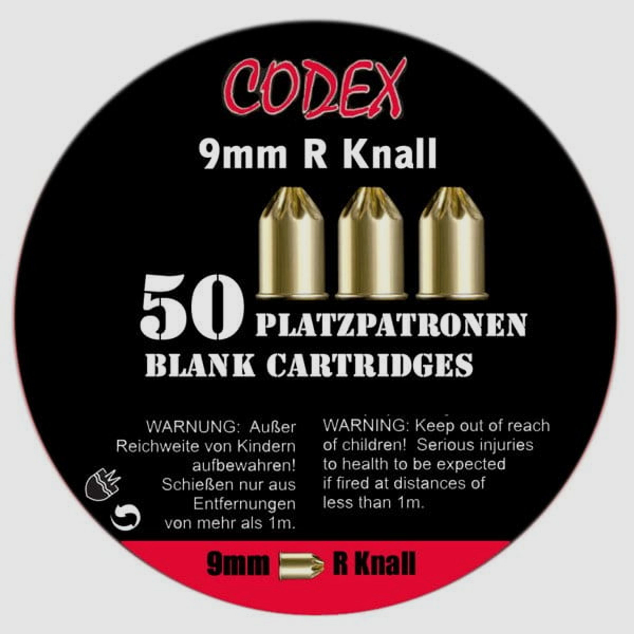 Codex 9 mm R.K. Platzpatronen - 50 Stk.