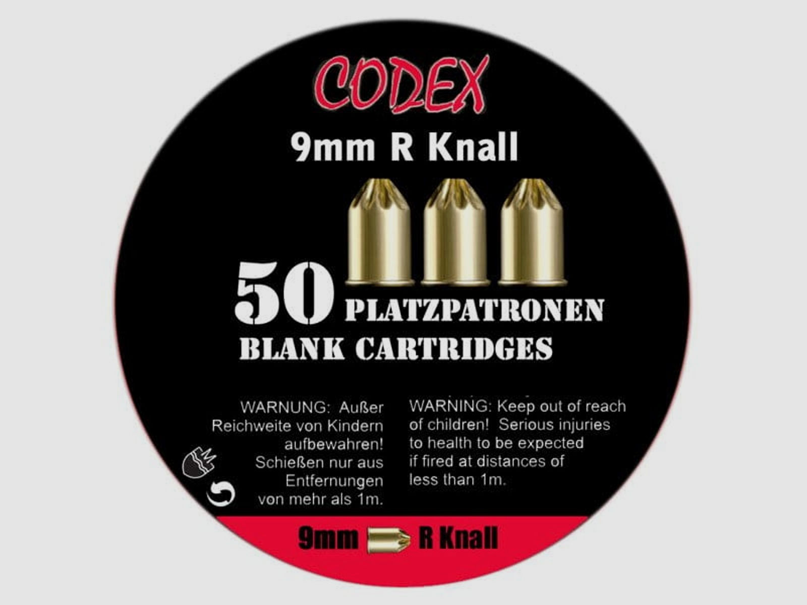 Codex 9 mm R.K. Platzpatronen - 50 Stk.