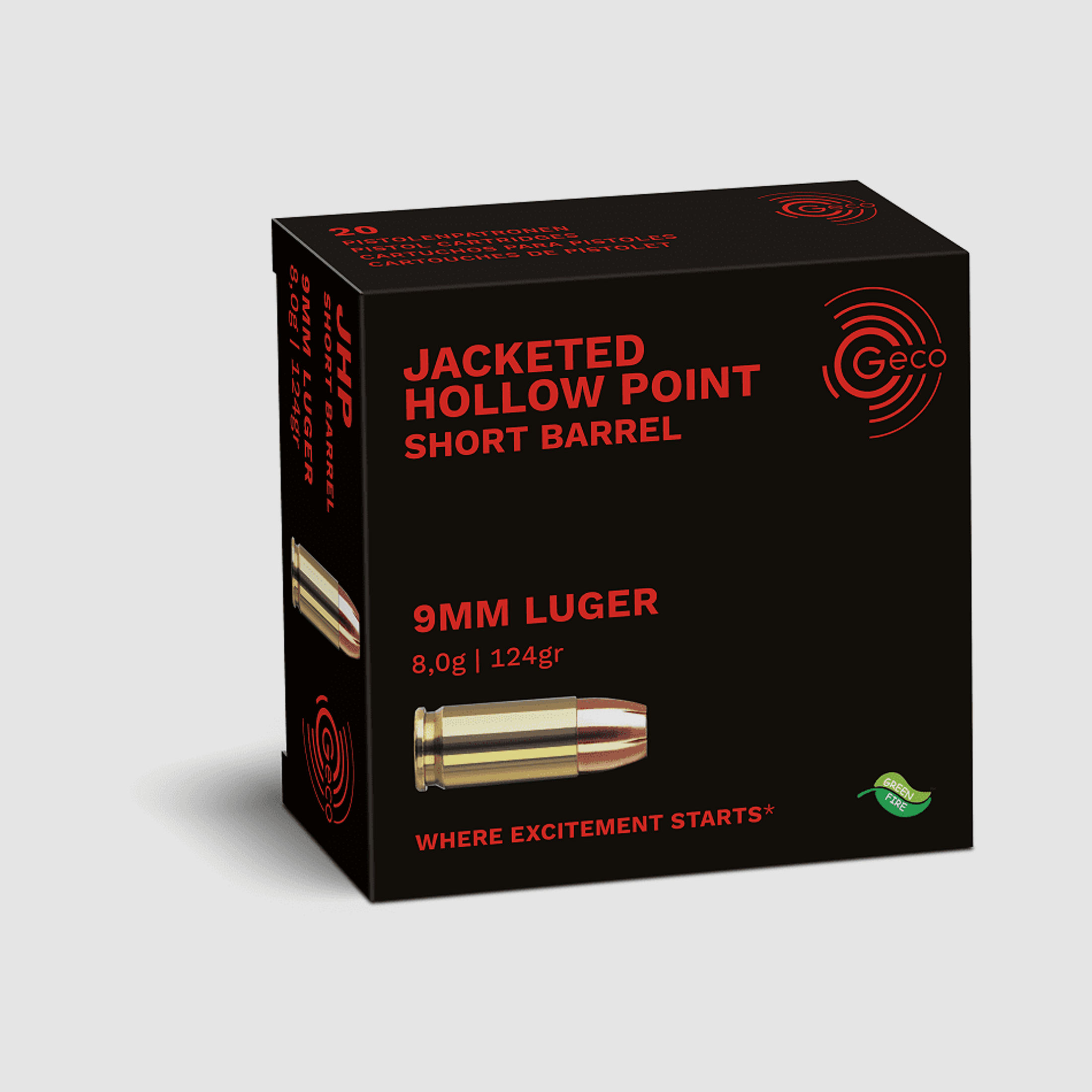 Geco 9mm Luger Hohlspitz 124gr. Red Zone
