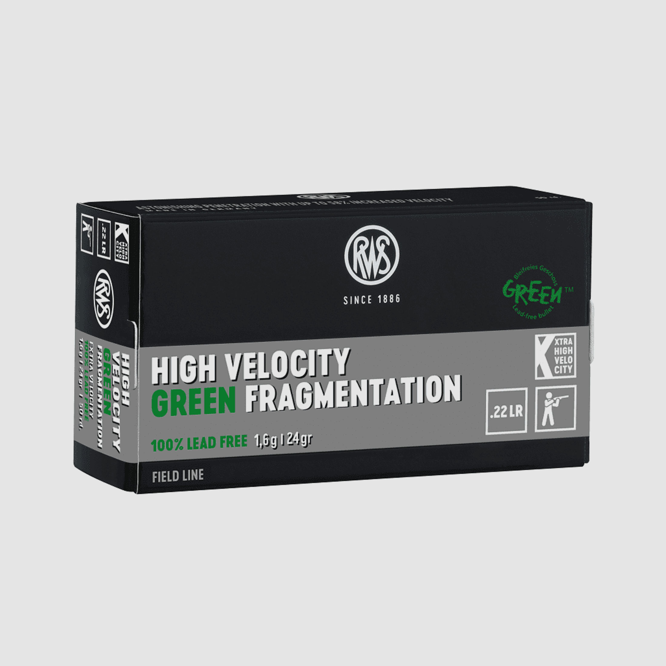 RWS .22 LR High Velocity Green Fragmentation 24,7 gr. - 50 Stk.