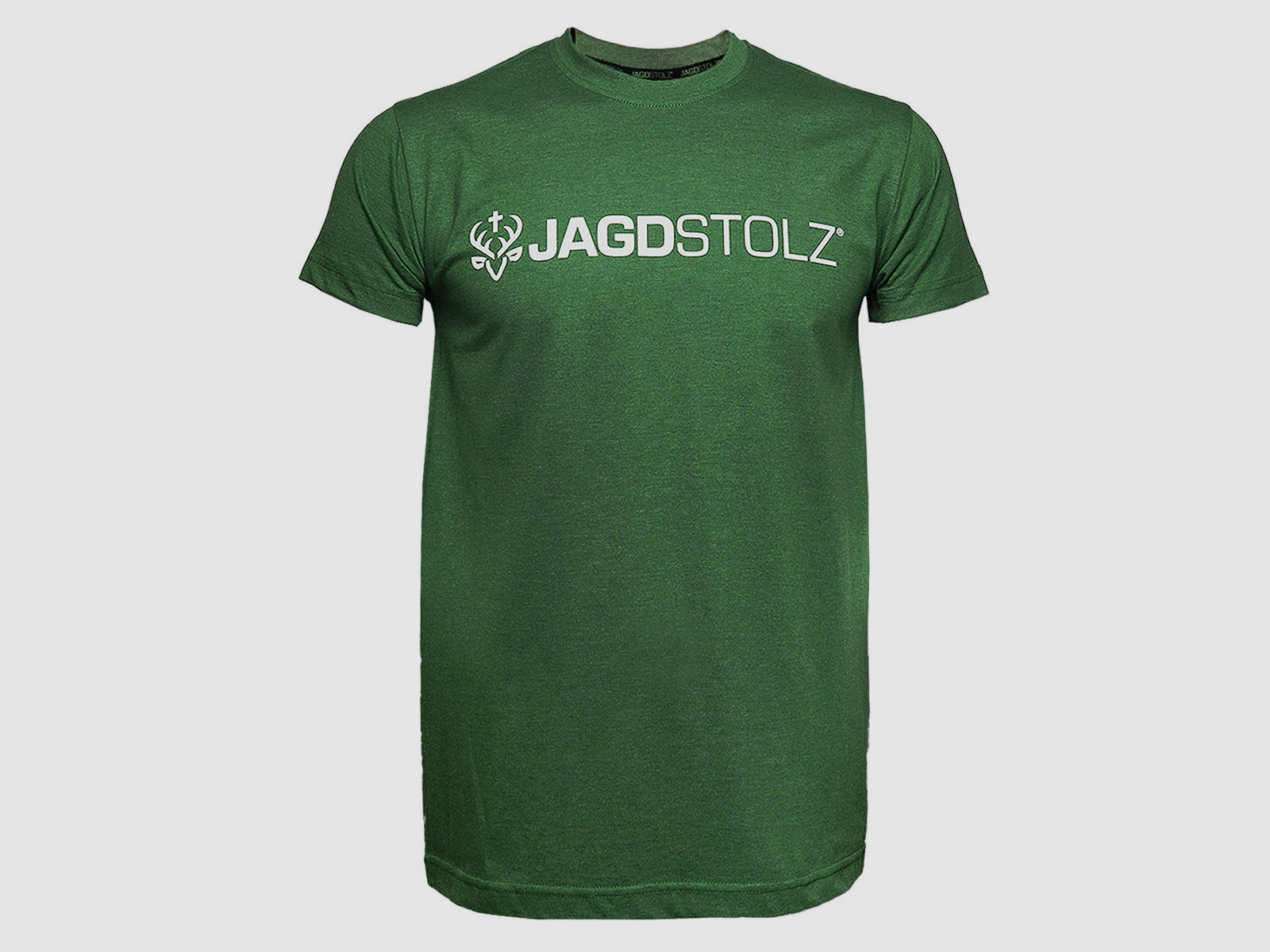 Jagdstolz T-Shirt Grün Melange Logo Weiss