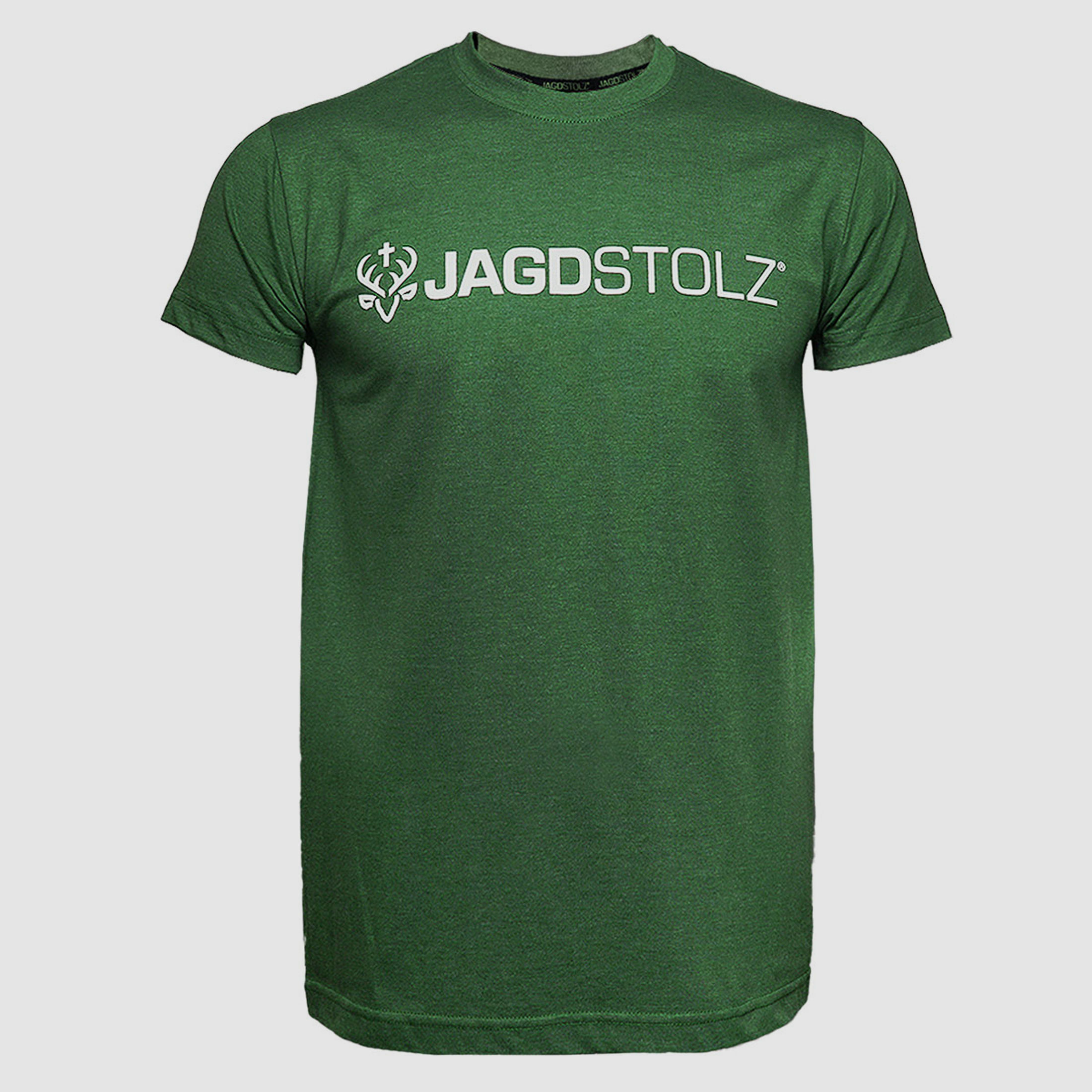 Jagdstolz T-Shirt Grün Melange Logo Weiss