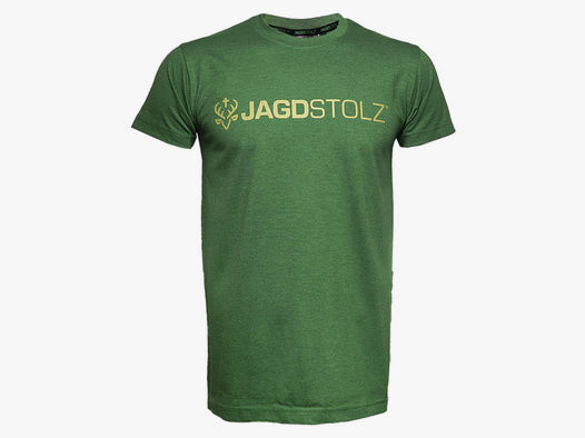 Jagdstolz T-Shirt Grün Melange Logo Gold