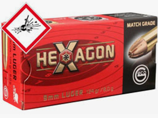 Geco Hexagon Pistolenpatrone 9mm 124grs