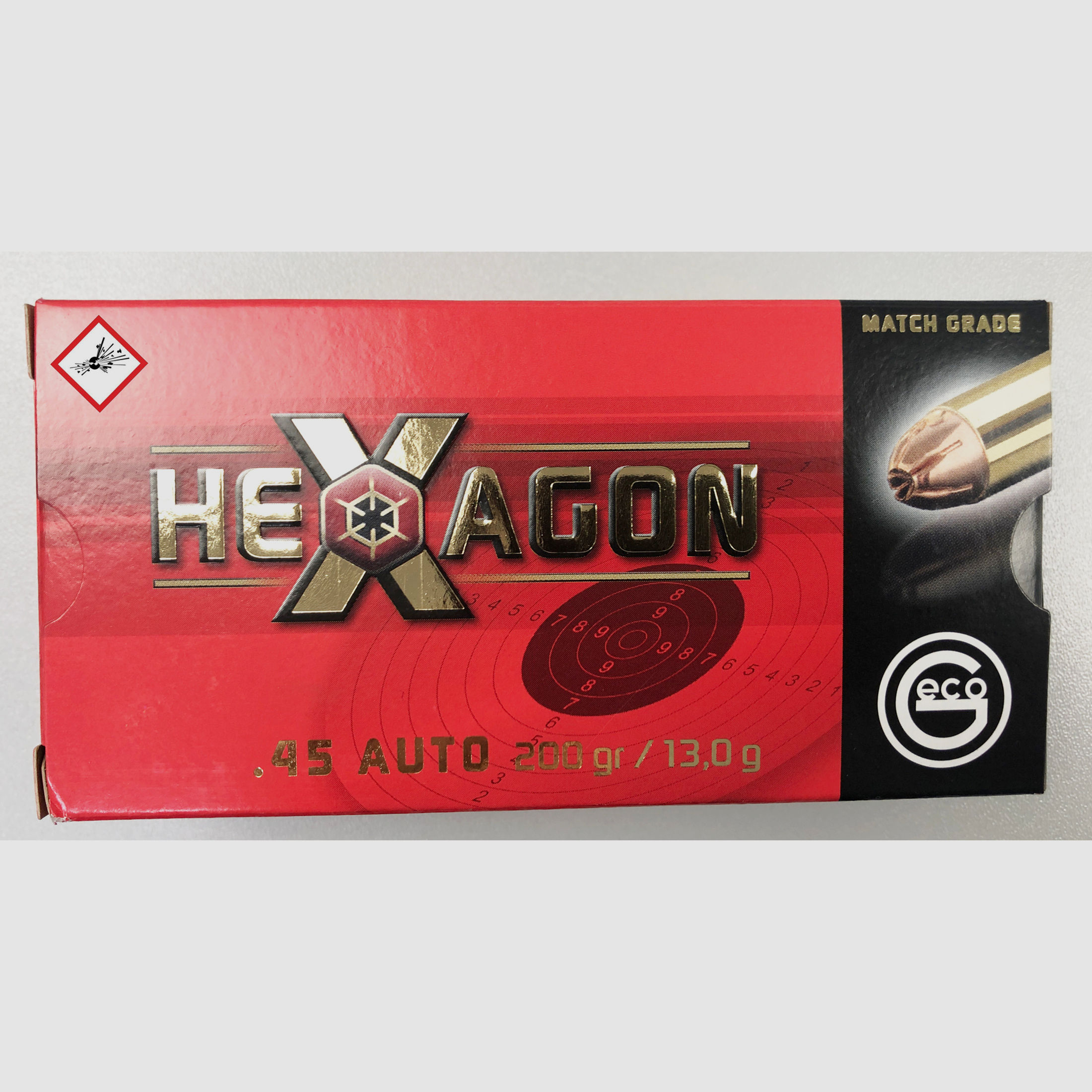 Geco Hexagon Pistolenpatrone .45 Auto 200 gr