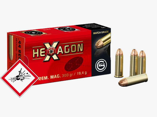 Geco Hexagon Revolverpatrone Kal. .44 Rem Mag 300grs.