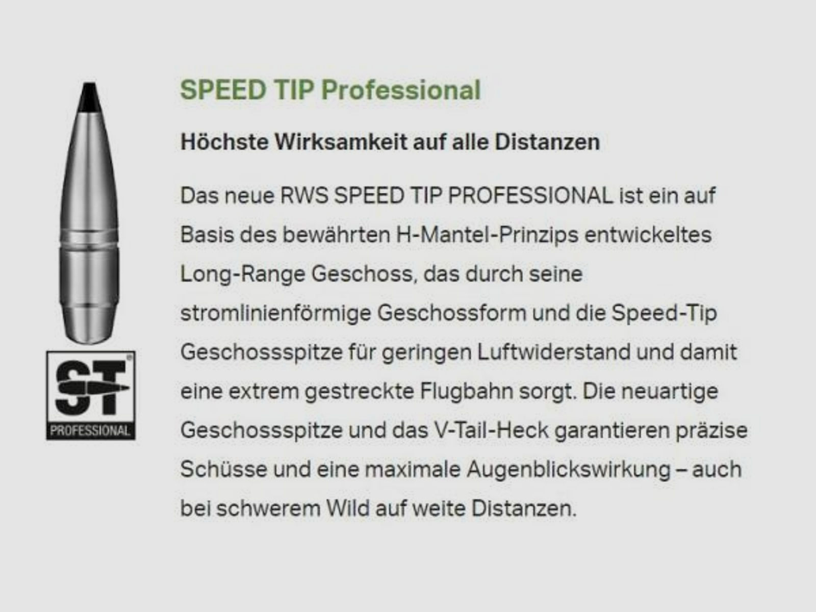 RWS Kugelpatronen 8x57IRS Speed Tip Pro 20 Stk   11,7g/180grs