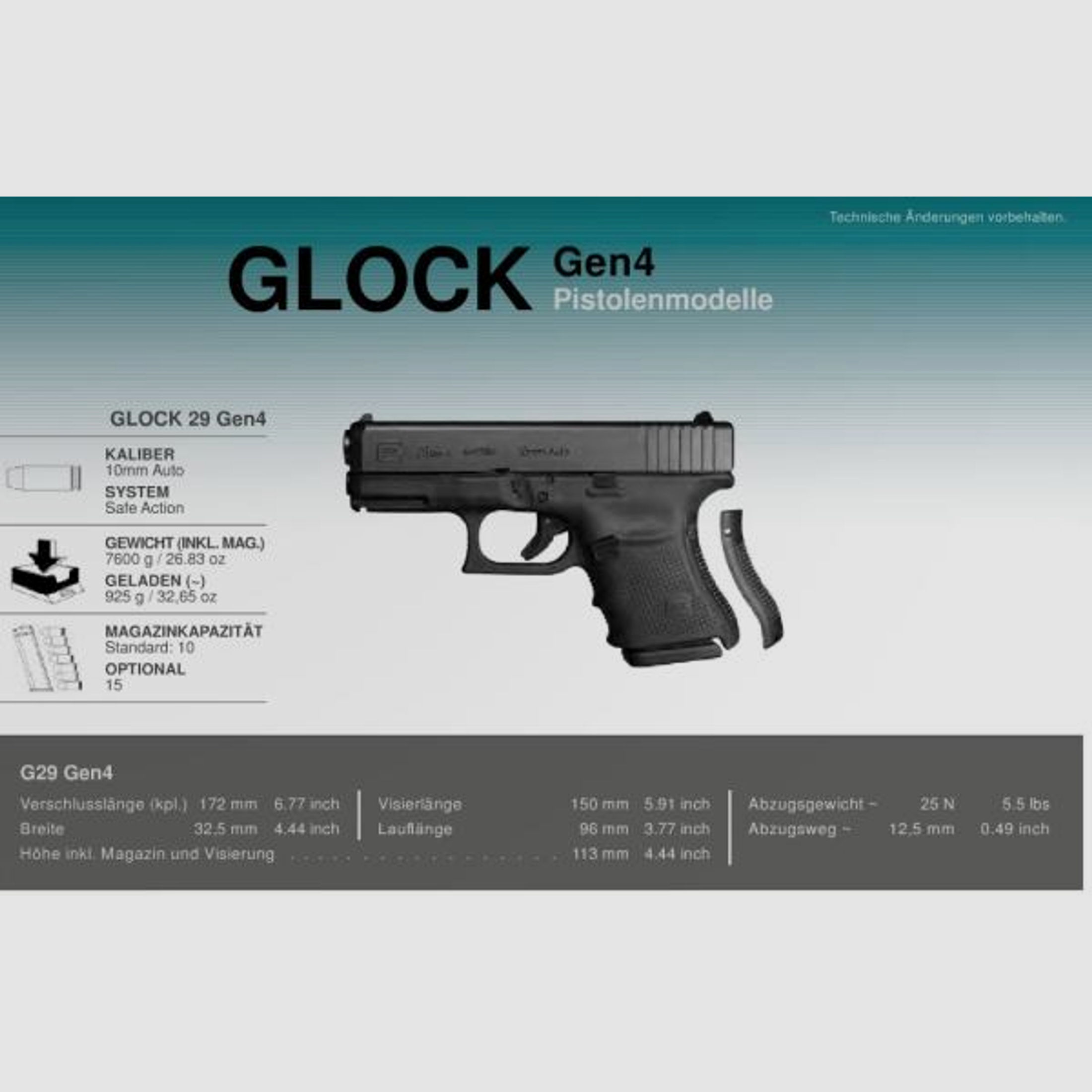 GLOCK Pistole Mod. 29 Gen4 10mmAuto
