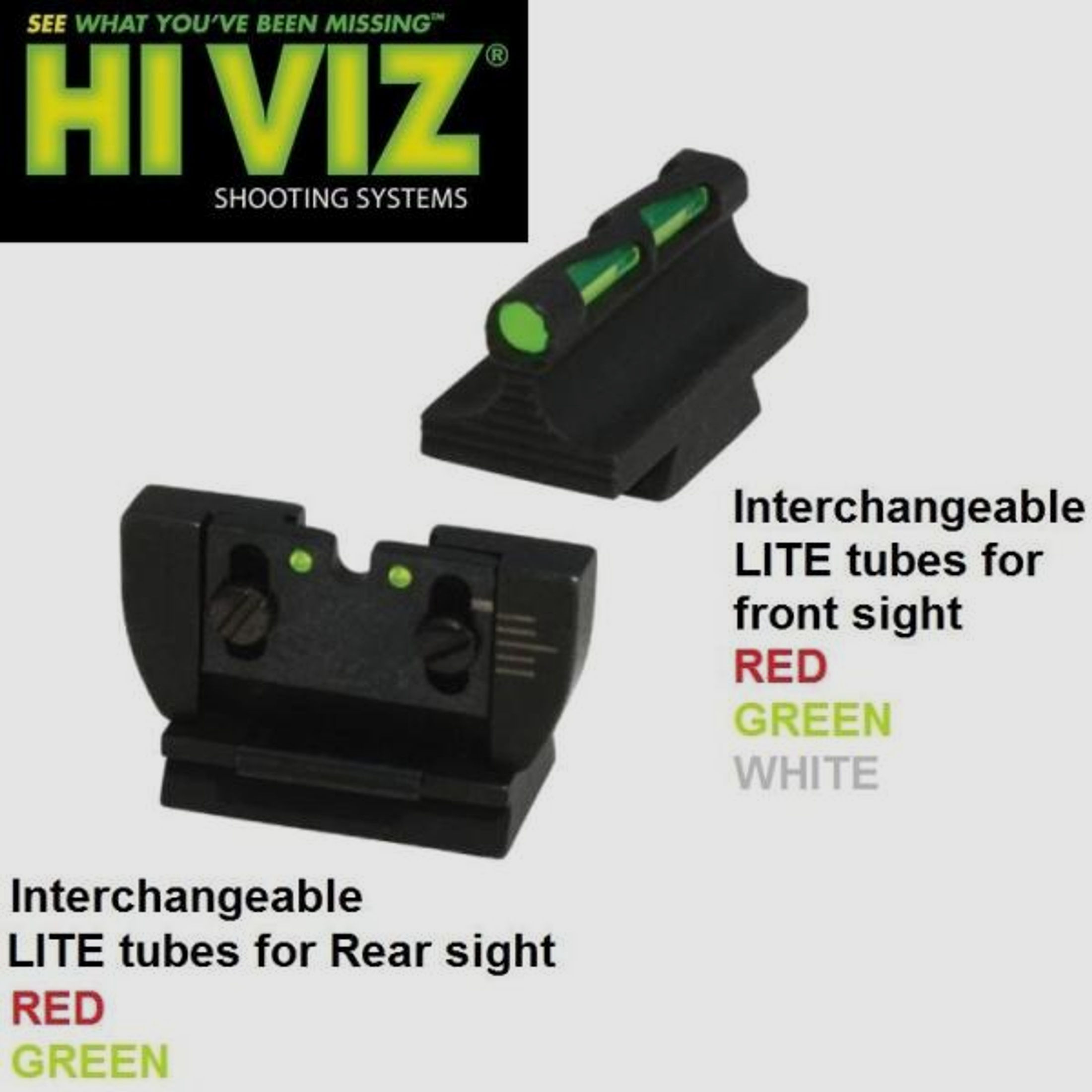 HIVIZ Visier f. Ruger 10/22 Set Fiber Optic red/green