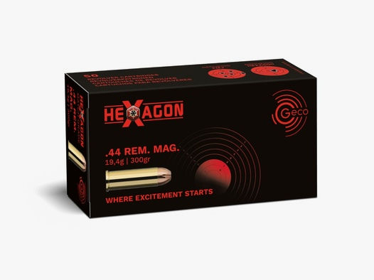 GECO Revolvermunition .44RemMag HEXAGON 50 Stk 300grs/19,4g