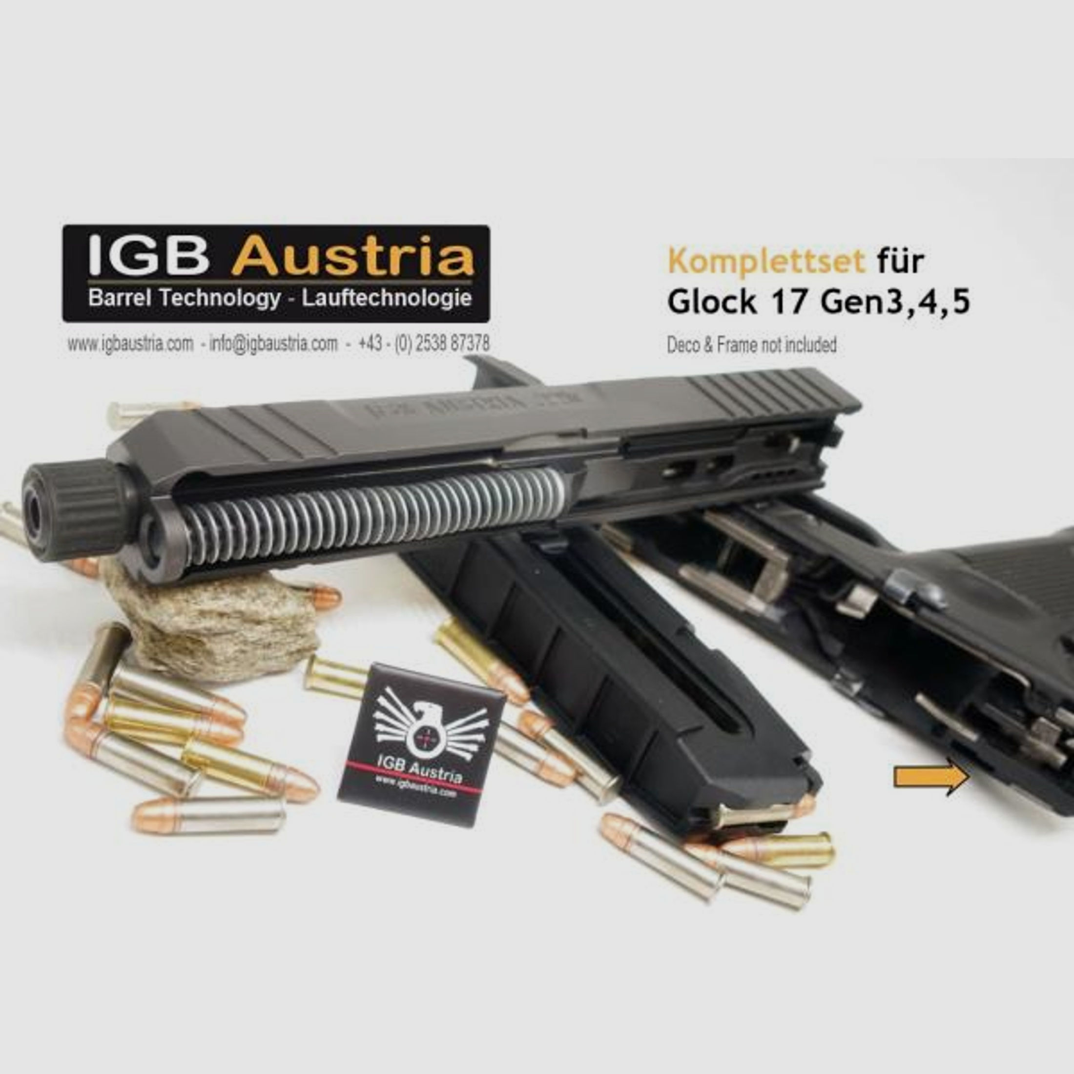 I G B Pistolen-Wechselsystem f. Glock 17/34 mit Gewinde .22lr    Gen3/Gen4