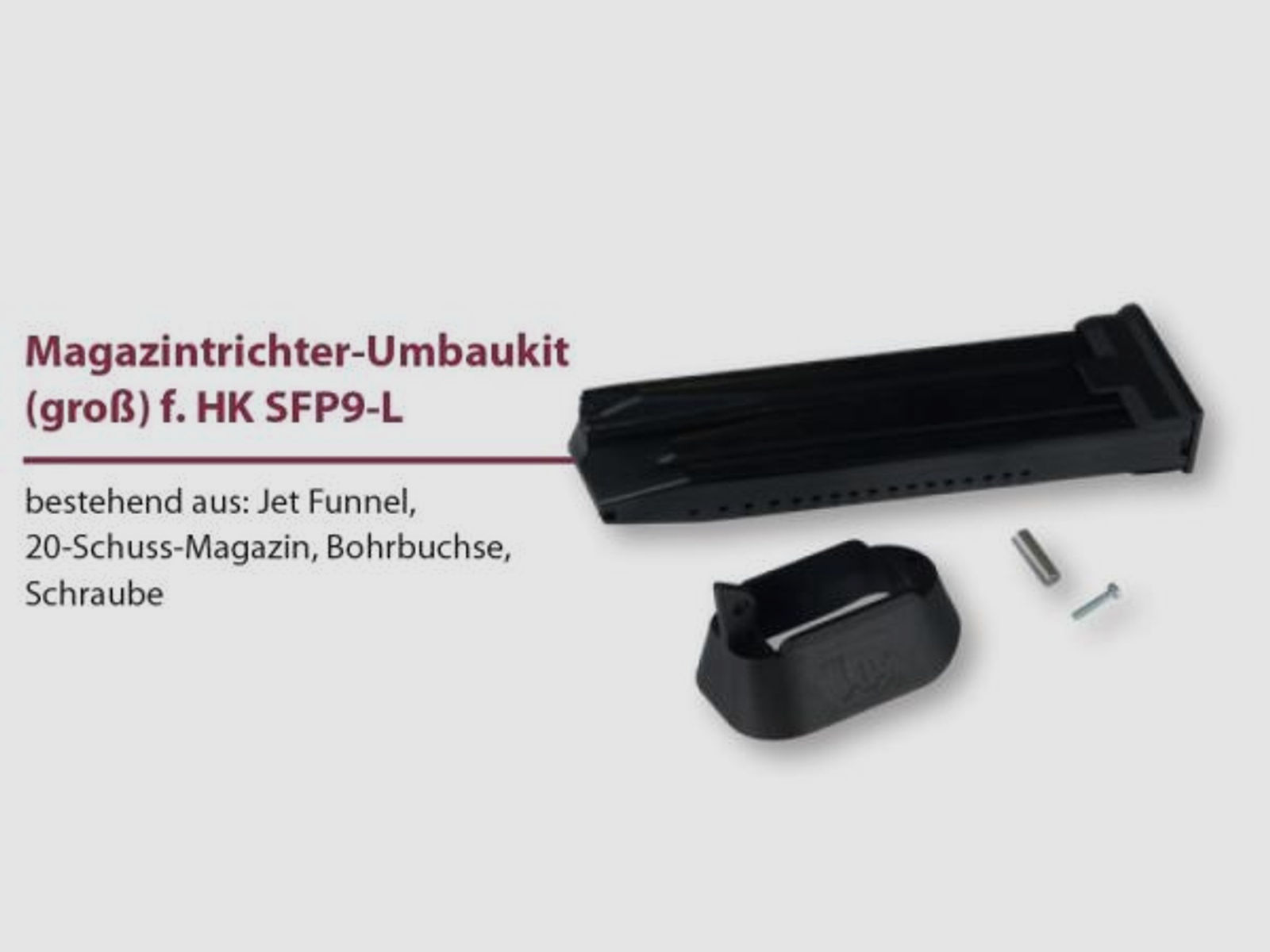 HECKLER & KOCH Tuning/Ersatzteil f. Pistole Magazintrichter-Umbau f. SFP9 große Ausführung mit 20er Mag