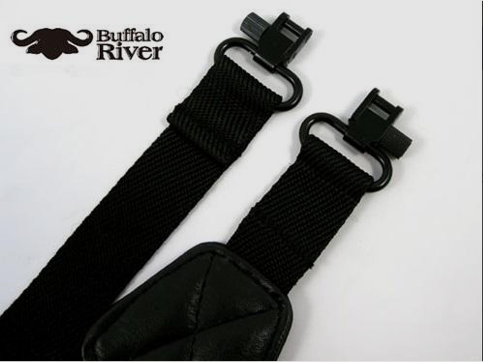 Buffalo River Gewehrriemen Extra breit: m. QD-Bügel Nylon-Gewehrriemen, schwarz