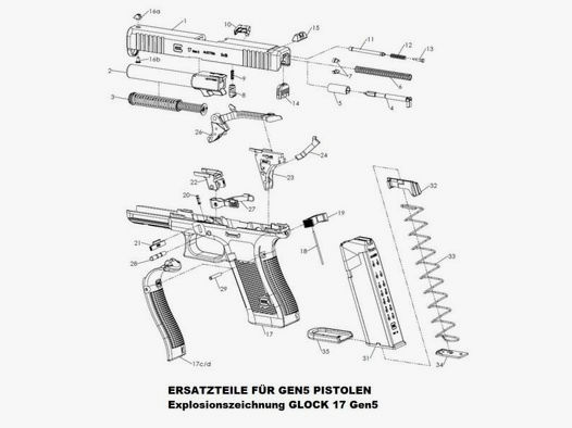 GLOCK Tuning/Ersatzteil f. Pistole Schließfeder #3 Gen5 f. 23