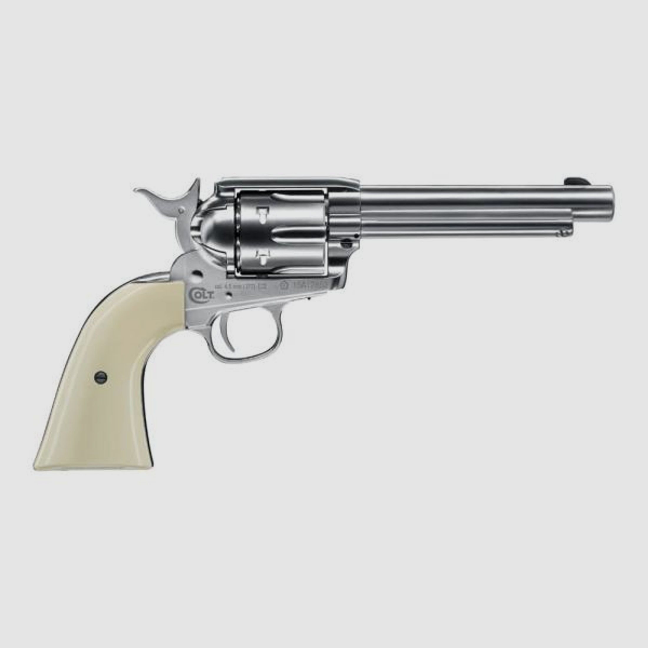 COLT CO2 Waffe Revolver SAA .45 5,5'' Nickel Kal. 4,5mm Diabolo (Ladehülse)