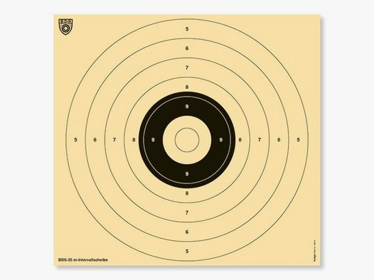 Krüger-Druck Schießscheiben Pistole 25m BDS Zeitserie/Int 55x52cm        mit Schlitz