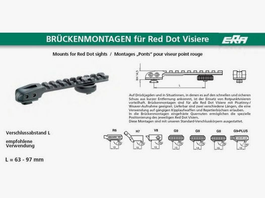 RECKNAGEL Basis/Schiene f. Montagen Picatinny-Brücke /SM-Montage G9 Verschlußkörper