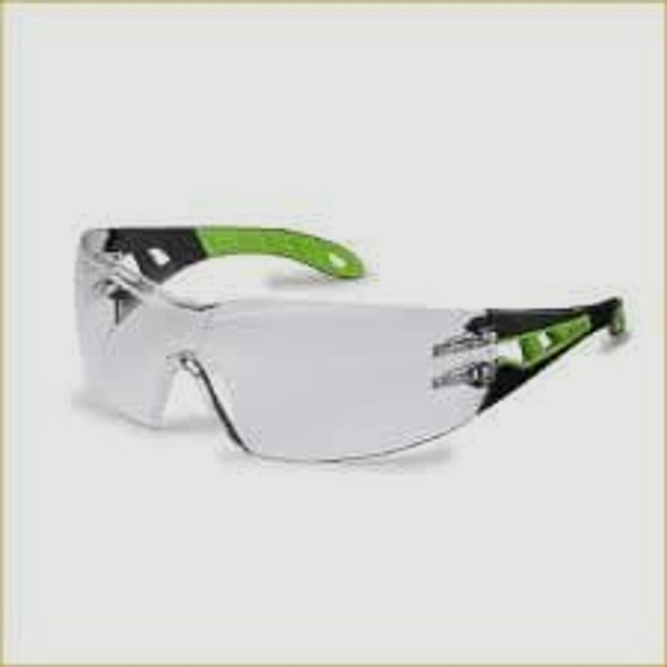 UVEX Schutzbrille Pheos s: schwarz/grün Scheibe: farblos