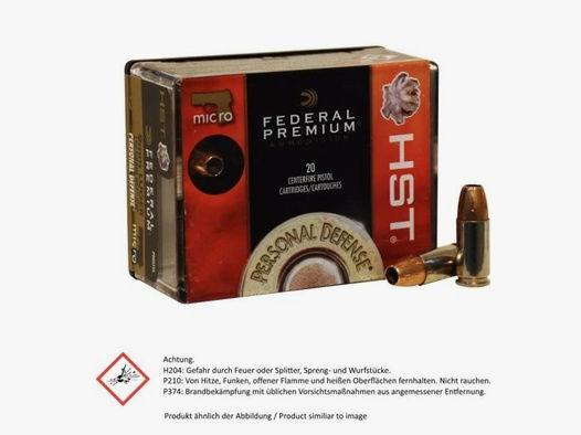FEDERAL Pistolenmunition 9mm Luger HST/JHP 50 Stk        124grs