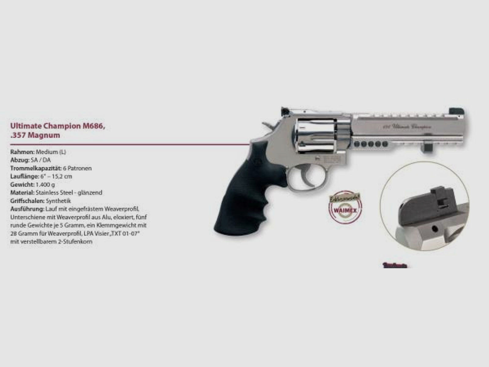 SMITH & WESSON Revolver Mod. 686-6' Ultimate Champion .357Mag