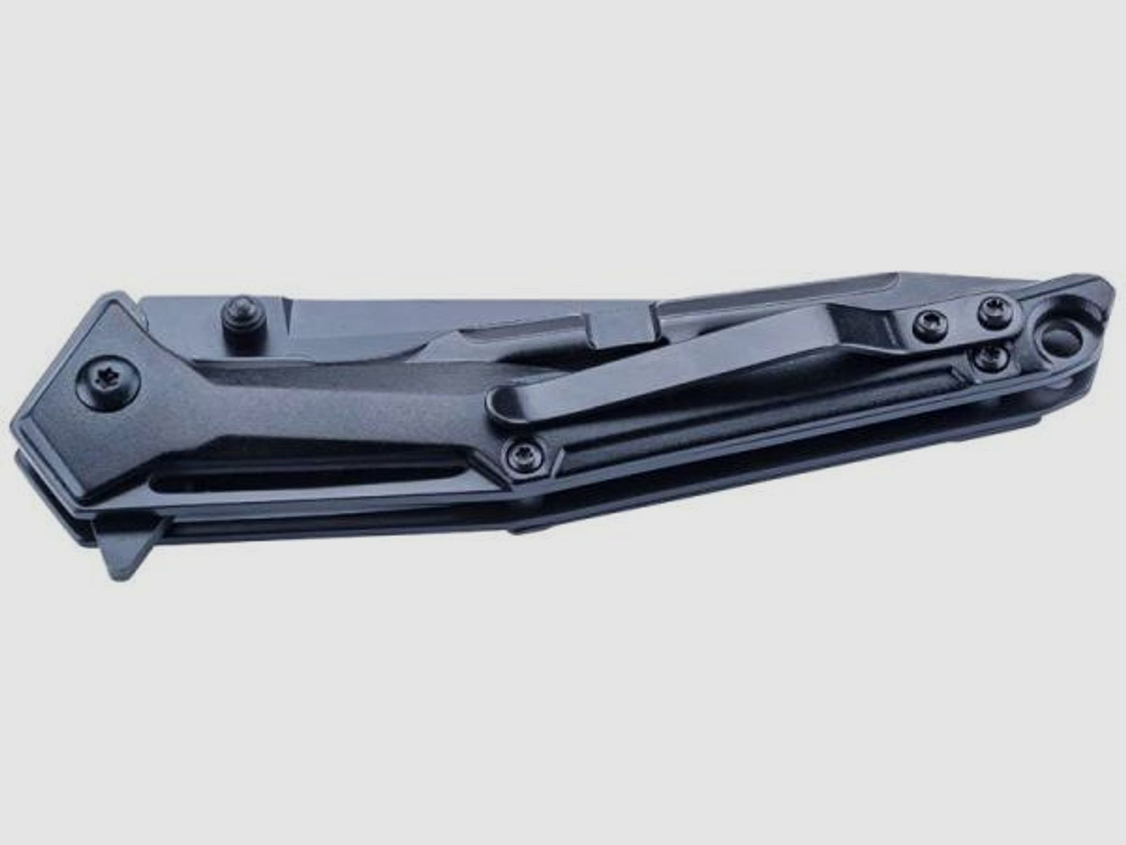 HERBERTZ Einhandmesser Stahl, D2, Liner Lock, Flipper schwarz m. Clip